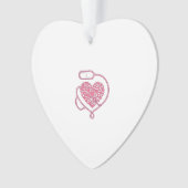 Hart Stethoscoop Medische Liefde Vector T-shirt On Ornament (voorkant)