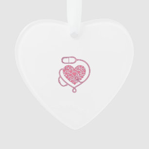 Hart Stethoscoop Medische Liefde Vector T-shirt On Ornament