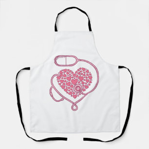 Hart Stethoscoop Medische Liefde Vector T-shirt On Schort