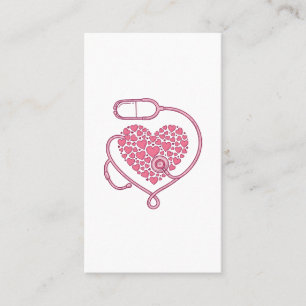Hart Stethoscoop Medische Liefde Vector T-shirt On Visitekaartje