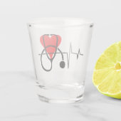 Hart & Stethoscoop Ontwerp Shot Glas (Achterkant)