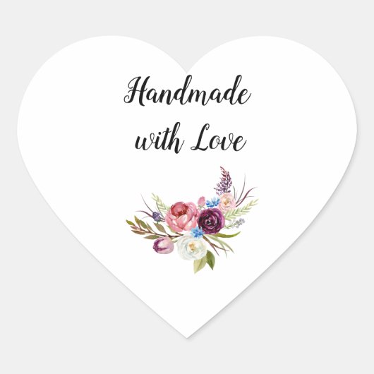 Hart Sticker Hande gemaakt met liefde (Voorkant)