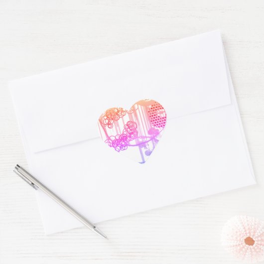 Hart sticker met abstract design (Envelop)