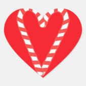 Hart Sticker met Heart Shaped Candy Cane (Voorkant)