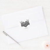 Hart Sticker met Skelet Hand en Vingerafdruk (Envelop)
