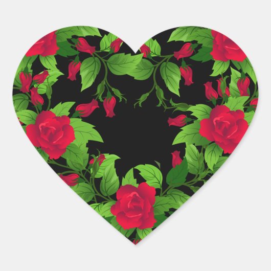Hart Sticker-rode rozen Sticker (Voorkant)