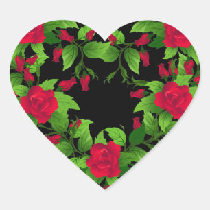Hart Sticker-rode rozen Sticker