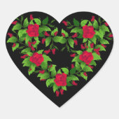 Hart Sticker-rode rozen Sticker (Voorkant)