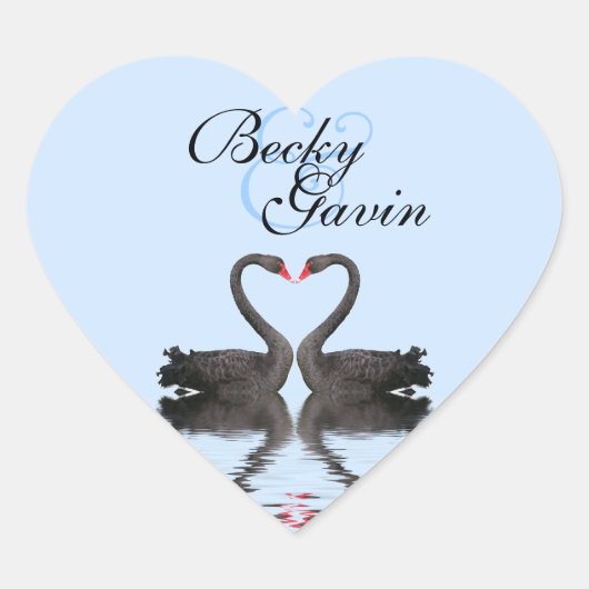 Hart Sticker Seal Romancing Swans (Voorkant)