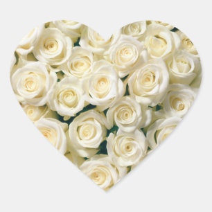 Hart Sticker-witte rozen Sticker