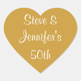 Hart Stickers 50e bruiloft Golden Jubileum 50