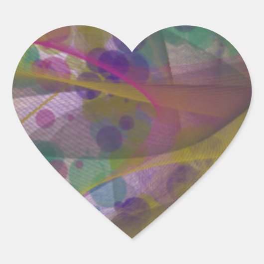 Hart Stickers met kleurrijk design (Voorkant)