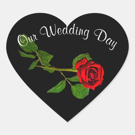 Hart Stickers, Seal Enveloppen, Red Rose Collectie Hart Sticker (Voorkant)