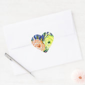 Hart Stickers Sinaasappel en Groene Rosas (Envelop)