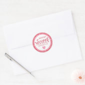 Hart & Stippen Sweet 16 Rood & Roze Custom Ronde Sticker (Envelop)