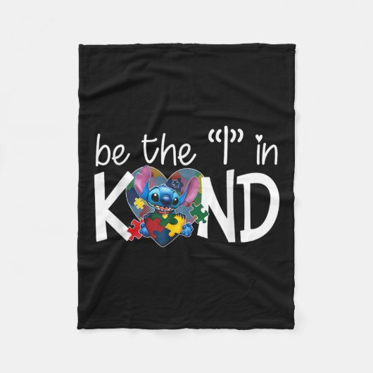 Hart Stitch Hugging Autism Awareness Kies Sind Fleece Deken (Voorkant)