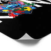 Hart Stitch Hugging Autism Awareness Kies Sind Poster (Hoek)