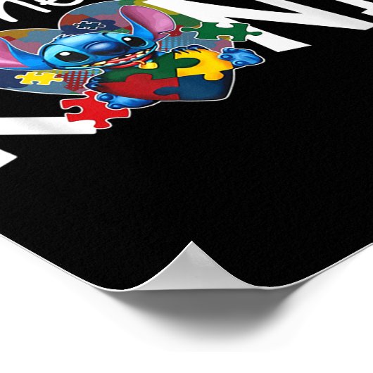 Hart Stitch Hugging Autism Awareness Kies Sind Poster (Hoek)