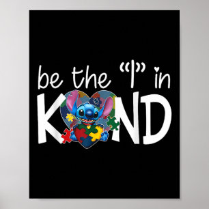 Hart Stitch Hugging Autism Awareness Kies Sind Poster