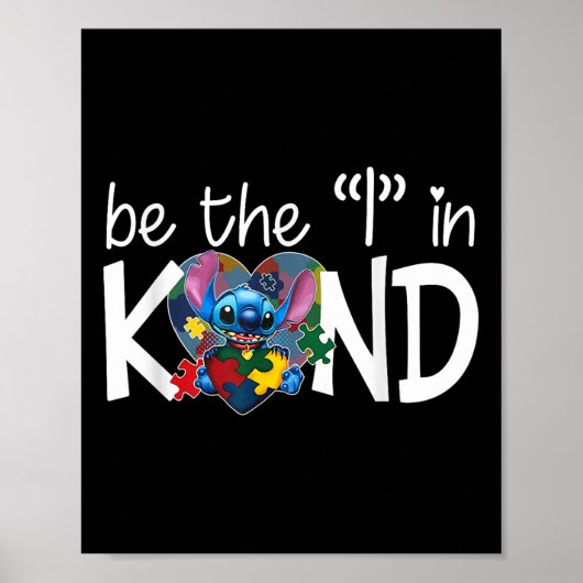 Hart Stitch Hugging Autism Awareness Kies Sind Poster (Voorkant)