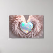 *~* Hart Stoffig Roos Angel Wings AP78 Opal Canvas Afdruk (Voorkant)