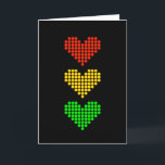 Hart stoppen kaart<br><div class="desc">Een stilstand met hartvormige "lichten",  geheel gemaakt van Stippen.</div>