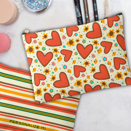 Hart Stripe Patroon Unieke Custom Accessoire Bag Etui
