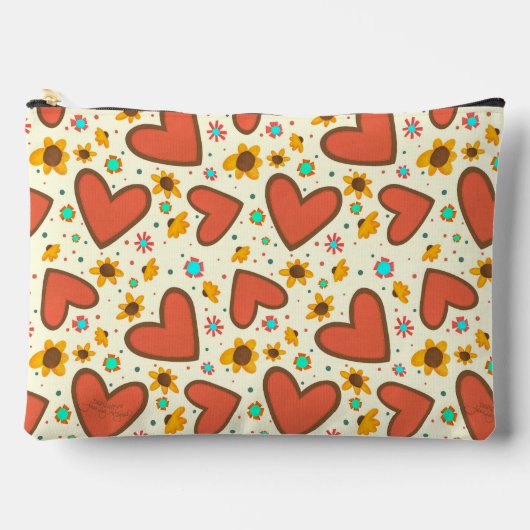 Hart Stripe Patroon Unieke Custom Accessoire Bag Etui (Voorkant)