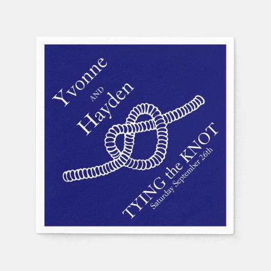 Hart stropdas de knoop bruiloft blauw partij papie servet (Voorkant)