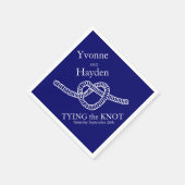 Hart stropdas de knoop bruiloft blauw partij papie servet (Hoek)