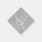 Hart stropdas de knoop bruiloft grijs partij papie servet (Hoek)