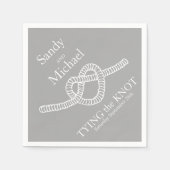 Hart stropdas de knoop bruiloft grijs partij papie servet (Voorkant)