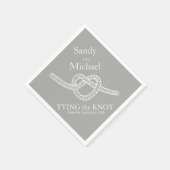 Hart stropdas de knoop bruiloft grijs partij papie servet (Hoek)