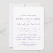 Hart stropdas de knoop bruiloft paarse witte uitno kaart (Achterkant)