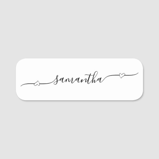 Hart Swash Handtekening Naam Naamplaatje (Voorkant)