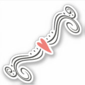 Hart Swirl Decal Sticker (Voorkant)