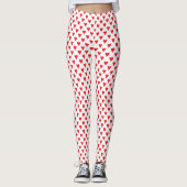 Hart Symbool Patroon helder rood Leggings (Voorkant)