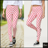 Hart Symbool Patroon helder rood Leggings