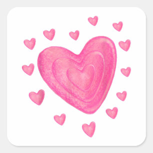 Hart T Shirt Kinder School Valentijnsdag Girls Bo Vierkante Sticker