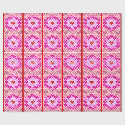 Hart tangrampatroon cadeaupapier (Vlak)