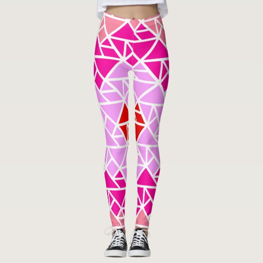 Hart tangrampatroon leggings (Voorkant)