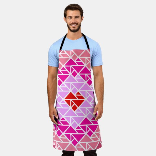 Hart tangrampatroon schort (Gedragen)