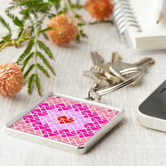 Hart tangrampatroon sleutelhanger (Zijkant)