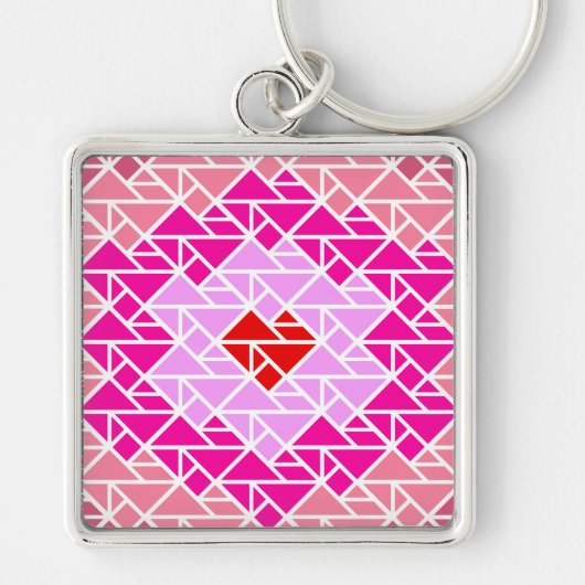 Hart tangrampatroon sleutelhanger (Voorkant)