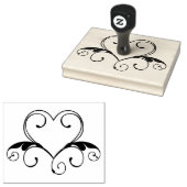 Hart Tattoo, houten handvat 4 x 5 inch Rubberstemp Rubberstempel (Gestempeld)