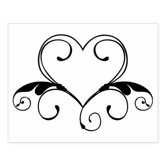 Hart Tattoo, houten handvat 4 x 5 inch Rubberstemp Rubberstempel (Afrduk)