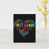 Hart Tee Eerste Klas Team Docent Student Terug Naa Kaart (Gele Bloem)