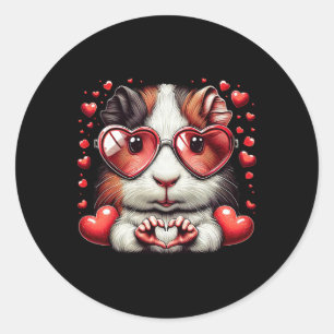 Hart Teken Hand Cavia Mannen Vrouwen Cavia Ronde Sticker