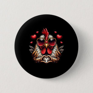 Hart Teken Hand Kip Kids Mannen Vrouwen Kip V Ronde Button 5,7 Cm