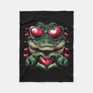 Hart Teken Hand Krokodil Mannen Vrouwen Krokodil V Fleece Deken